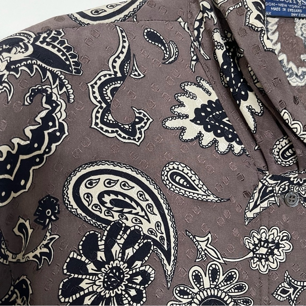 VTG Burberrys Regular Fit Paisley Silk Shirt Y2K quiet luxury - Picture 6 of 10